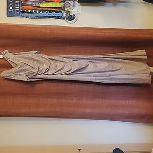 Betsy And Adam's Glitter knit Cape floor length dress